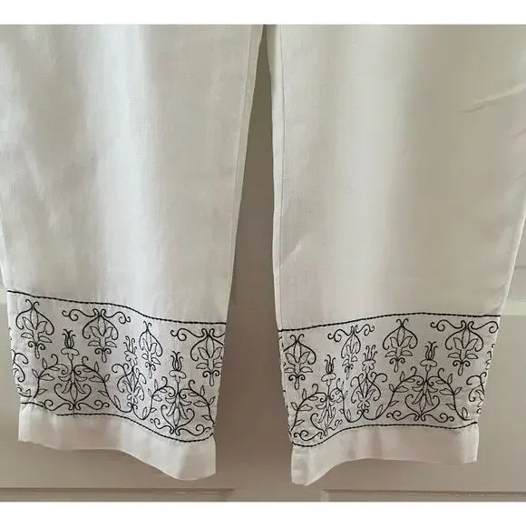 Women’s Carroll Reed Size 10 White Lining Capris - Picture 5 of 8